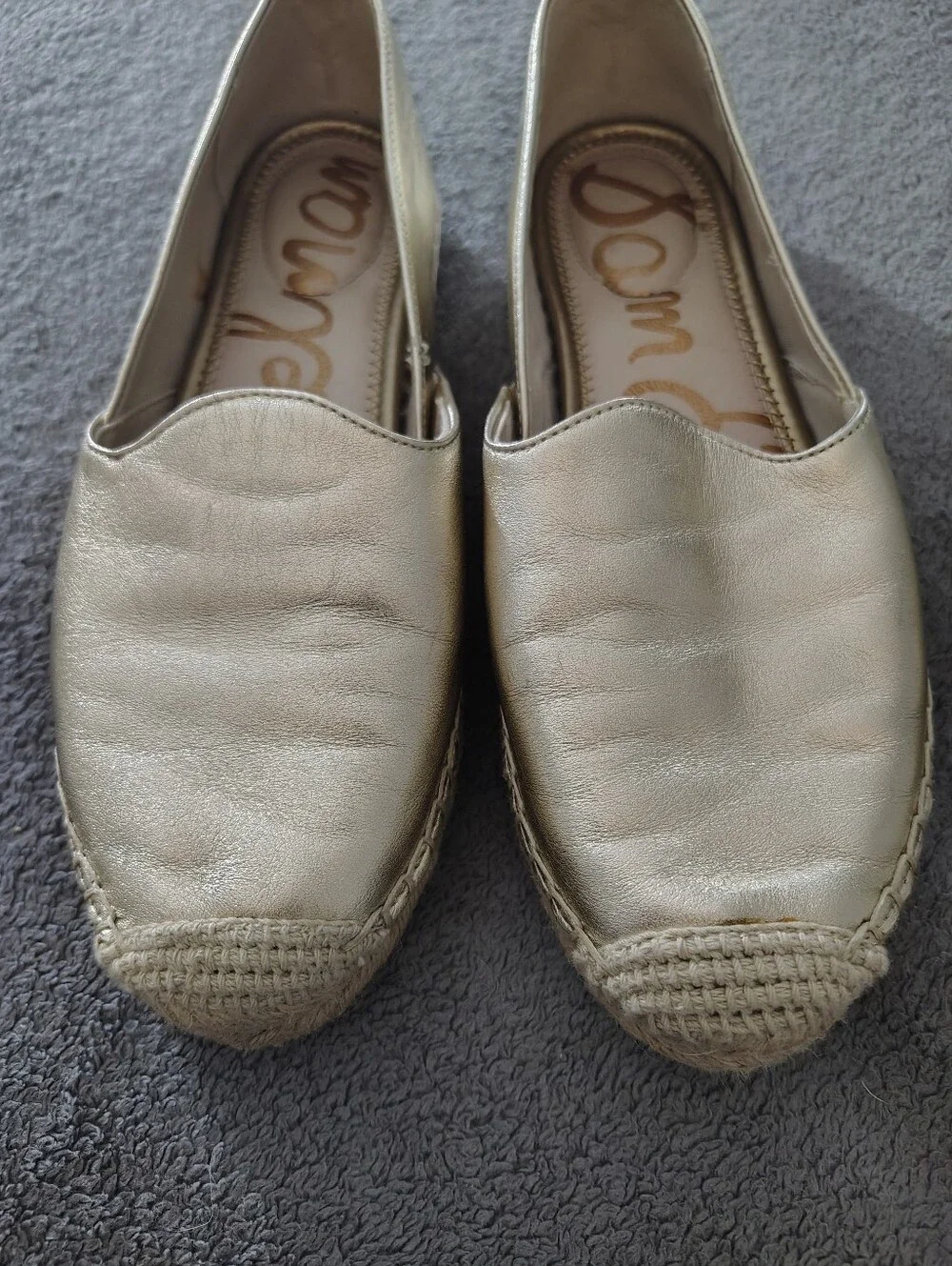 Sam Edelman Gold Espadrille Flats - Women's Slip-On Casual Shoes